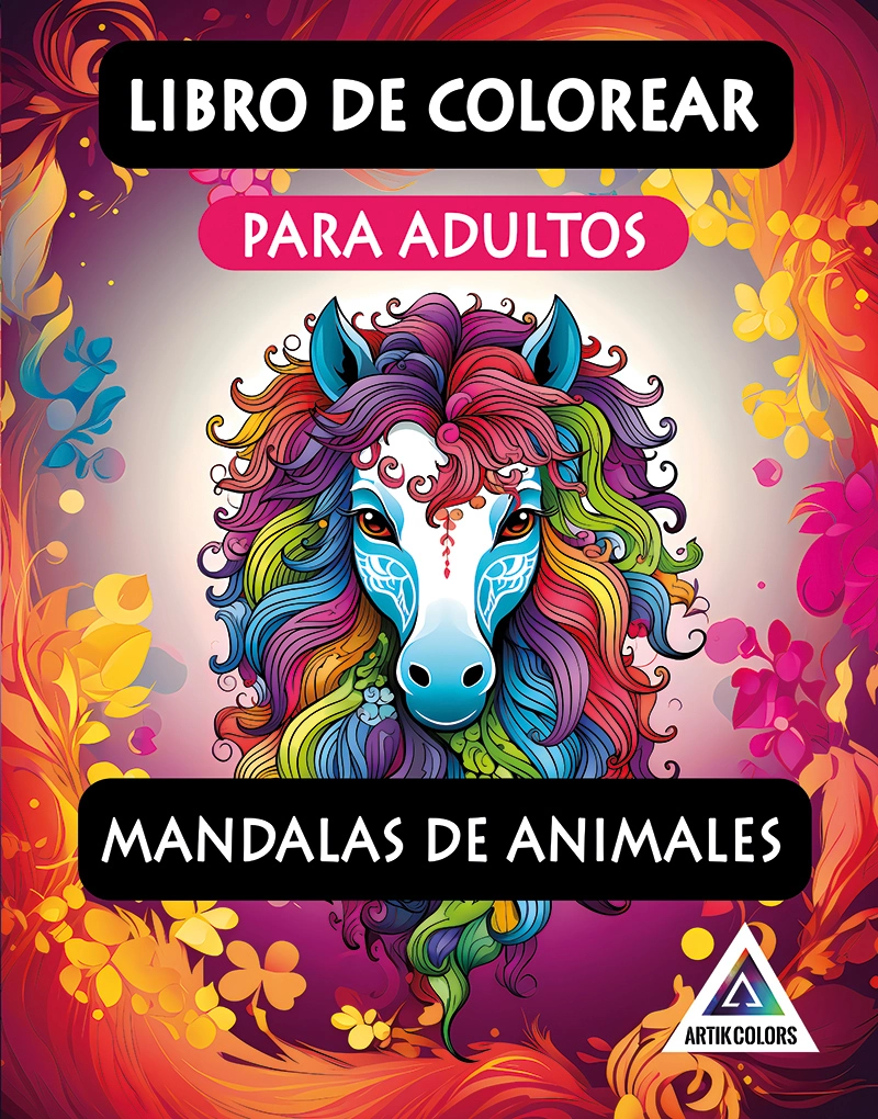 Libro de colorear para adultos de mandalas de animales